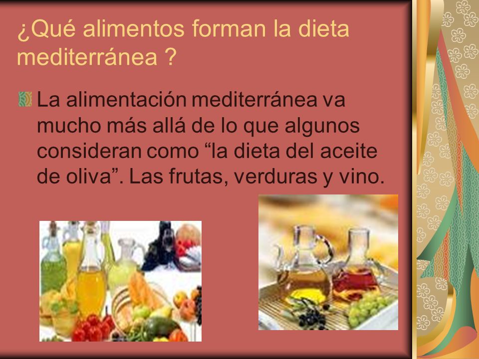 Alimentos que forman la dieta mediterranea